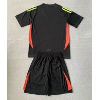 Camisa de Futebol Espanha Goleiro Equipamento Principal Infantil Europeu 2024 Manga Curta (+ Calças curtas)